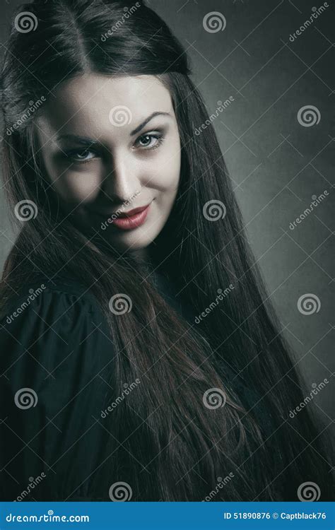 Evil Smile on Beautiful Vampire Face Stock Photo - Image of witch ...