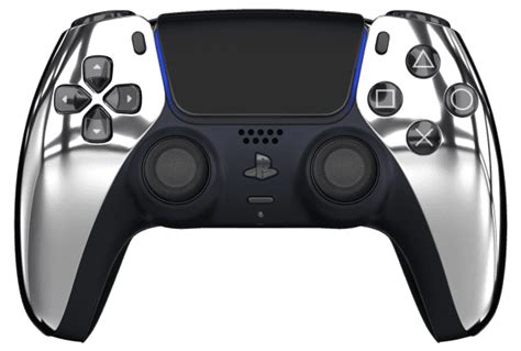 TCP Chrome Silver PS5 Controller with Black Buttons and Back Shell ...