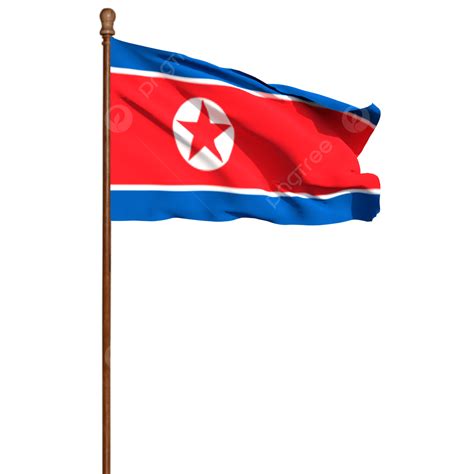 North Pole Clipart Hd PNG, North Korea Flag With Pole, North Korea Flag ...