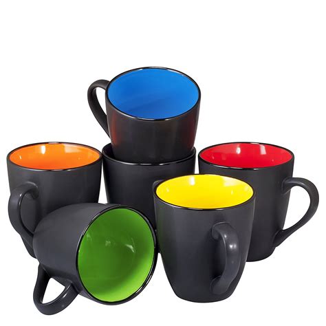 Coffee Mug Set Set of 6 Large-sized 16 Ounce Ceramic Coffee Mugs ...