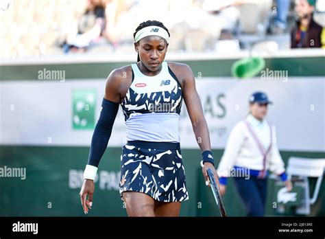 Cori "Coco" Gauff of USA during the French Open, Grand Slam tennis ...