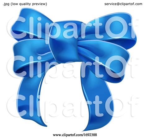 Blue Ribbon Gift Bow by AtStockIllustration #1692388