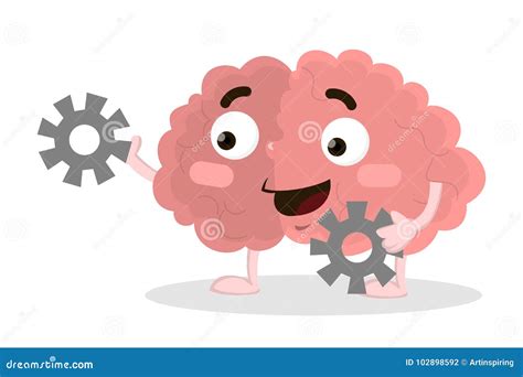 Brain with gears. stock vector. Illustration of idea - 102898592