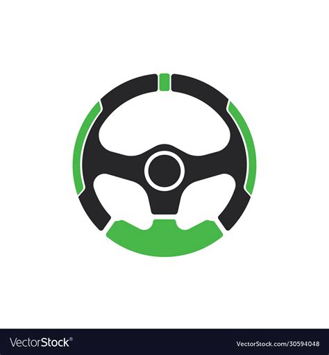 Steering wheel logo Royalty Free Vector Image - VectorStock