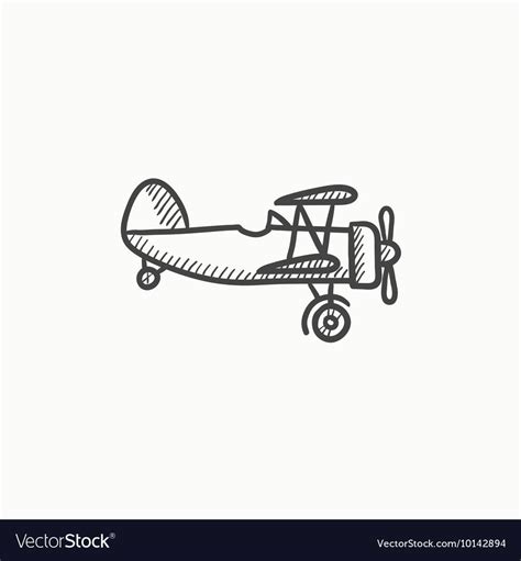 Propeller plane sketch icon Royalty Free Vector Image | Plane drawing ...