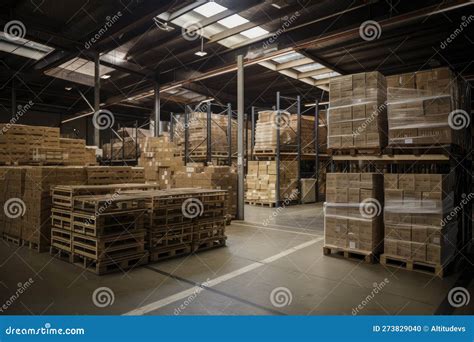 Warehouse, with Close-up of Crates and Boxes, Representing a Variety of ...