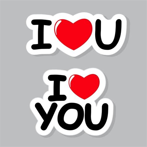 I Love You Sticker Vector Illustration 3394652 Vector Art at Vecteezy