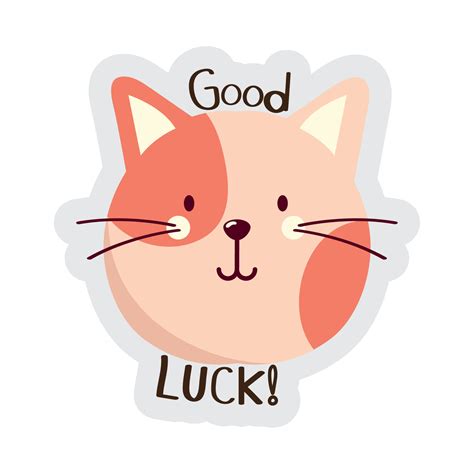 good luck cat sticker 10478764 Vector Art at Vecteezy