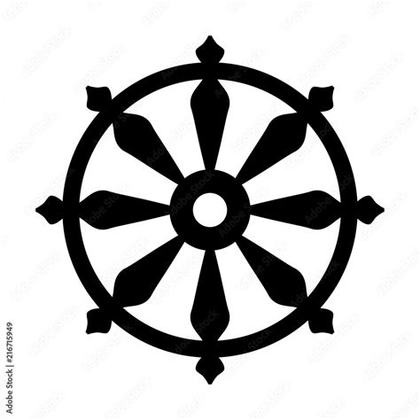 Vecteur Stock The Wheel of Samsara — Oriental Sacral Religious Symbol ...