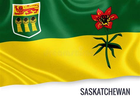 Saskatchewan Flag. Waving Flag of Saskatchewan Province, Canada Stock ...