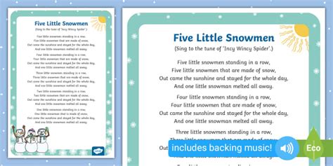 Five Little Snowmen Rhyme | EYFS | Twinkl (teacher made)