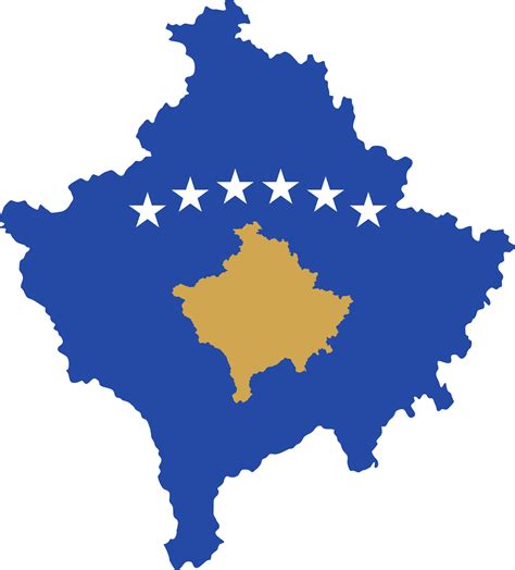 Clipart - Kosovo Map Flag