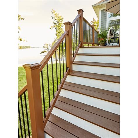 Trex (Assembled: 6-ft x 3-ft) Enhance Saddle Composite Deck Railing Kit ...