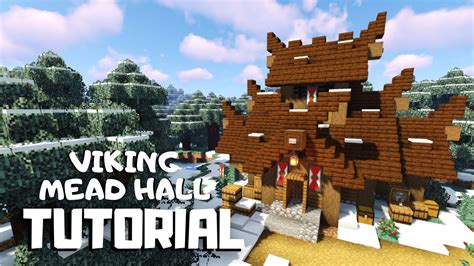 Minecraft: How to Build a Viking Mead Hall (Snowy Viking Village ...