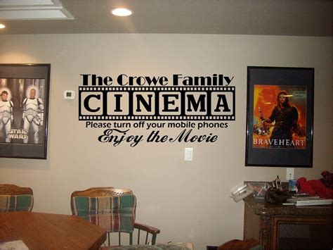 Cinema Theatre customized sign home movie theater vinyl wall decor ...