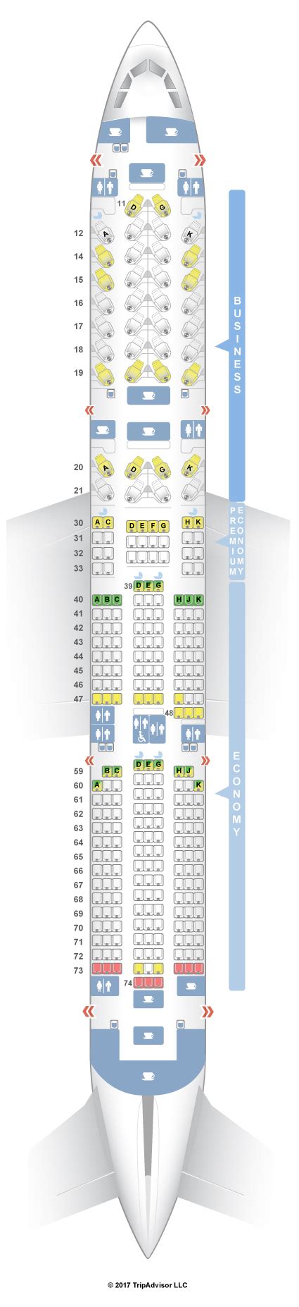 SeatGuru Seat Map Cathay Pacific Airbus A350-900 (35G)