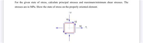 Solved For the given state of stress, calculate principal | Chegg.com