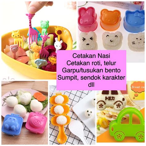 Jual Tusukan Garpu Bento buah Karakter,Cetakan Nasi,Telur, Roti Cetakan ...