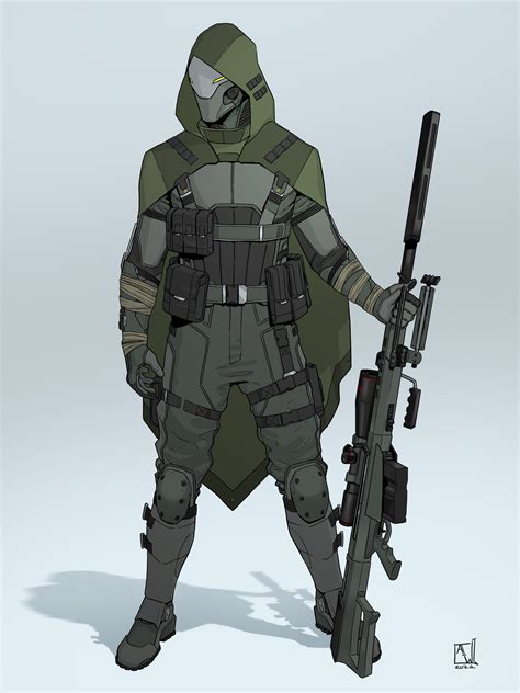 ArtStation - Pseudo-futuristic sniper character design