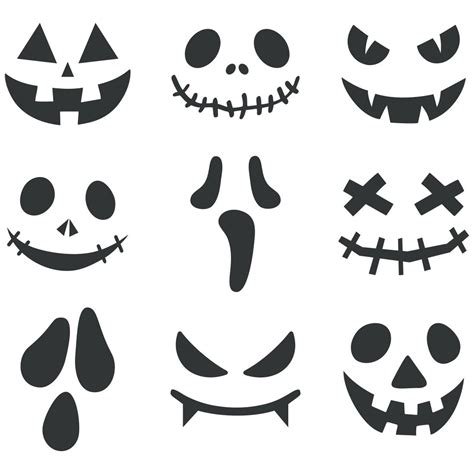 Jack-o-lantern Faces Halloween Mini SVG Bundle