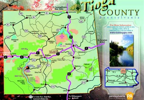 Tioga County Map | Tioga, Map, County map