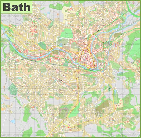 Detailed map of Bath