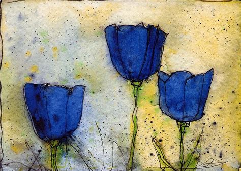 Blue Tulips Painting by Art Bilodeau - Fine Art America