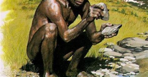 Homo erectus making stone tools. | Africa to Indus-Valley - AND - World ...