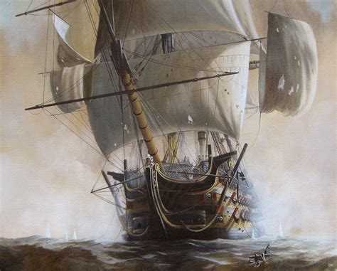 HMS Temeraire Painting by Oliver Hurst - Fine Art America