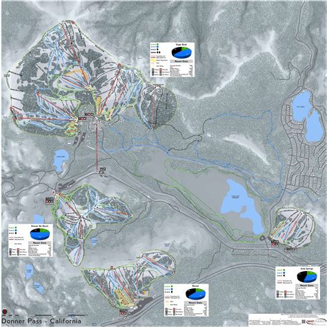 a map showing the location of different ski areas in the area that is ...