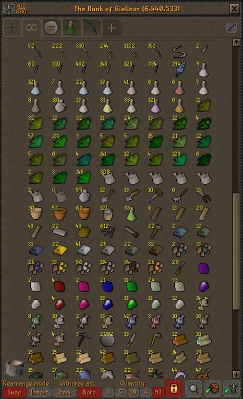 My OSRS Bank Layout : r/BankTabs