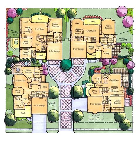 Courtyard Cluster Homes | Courtyard house plans, Multigenerational ...