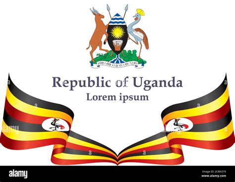 Flag of Uganda, Republic of Uganda. Template for award design, an ...