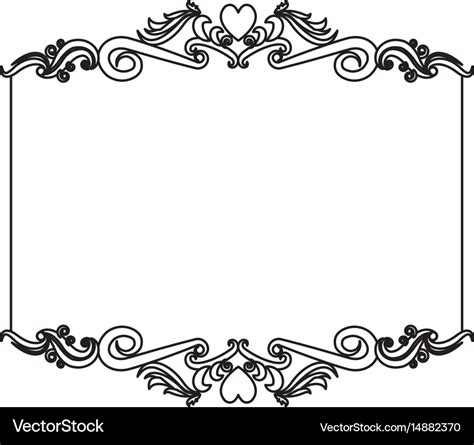 Decorative card frame floral border cute image Vector Image