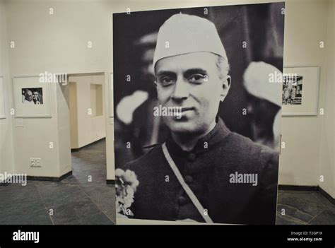 Portrait of Nehru inside Anand Bhavan, the former house of the Nehru ...