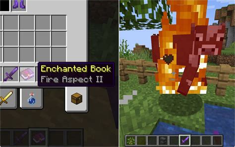 What does the fire aspect enchantment do in the Minecraft 1.19 update?