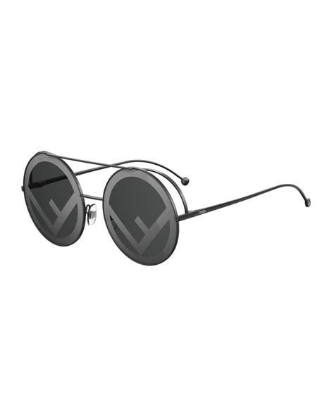 Fendi Round Logo-Lens Sunglasses | Neiman Marcus