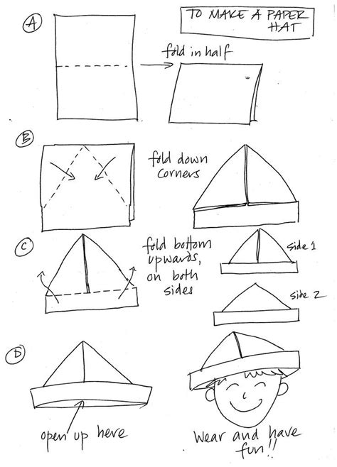 Easy Origami Paper hat | Paper hat, Paper hat diy, Origami easy