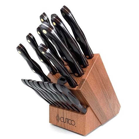 Cutco 7151 19 Pc Kitchen Knife Set Cherry Wood Stand, Classic Dark ...