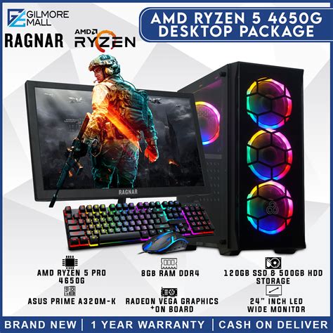 AMD Ryzen Gaming PC Set Computer | Ryzen 5 4650g w/ Radeon Vega 7 ...