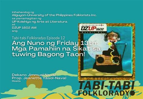 Tabi-tabi Folkloradyo!: Ang Nuno ng Friday 13th: Mga Pamahiin na Sikat ...