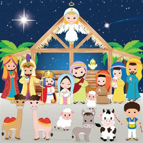 Nativity Clipart Nativity Clip Art Christmas Clipart Jesus - Etsy