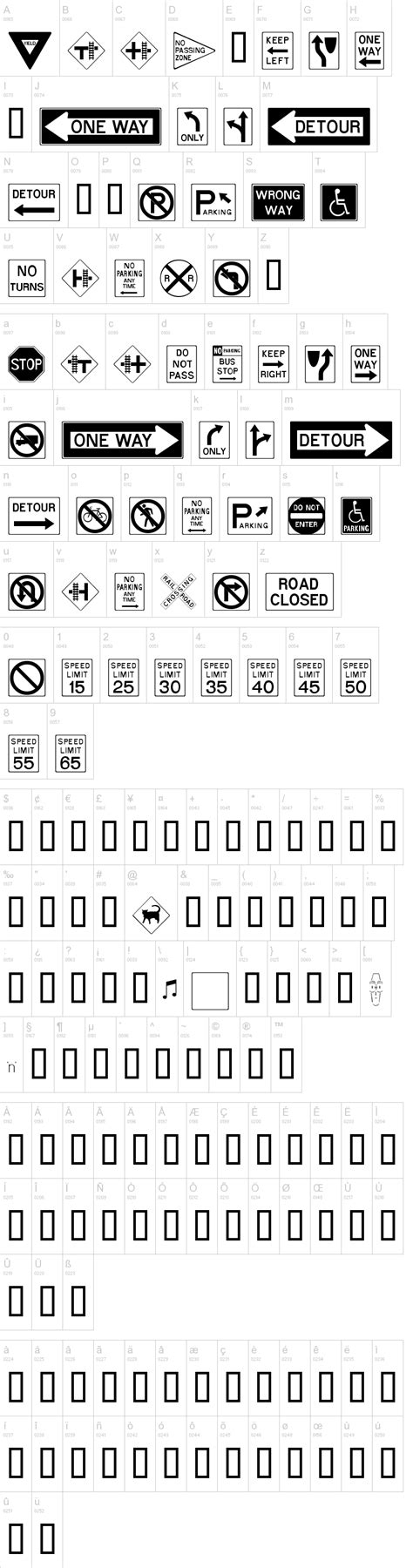 RoadSign + Warning Font | dafont.com