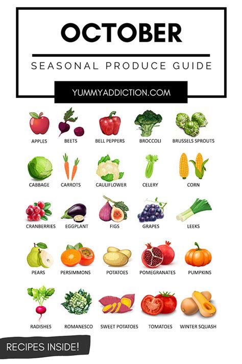 Fruits and Vegetables in Season in October - Seasonal Produce Guide!