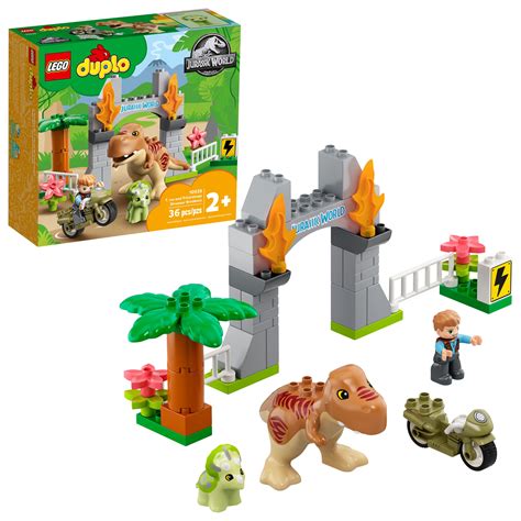 LEGO DUPLO Jurassic World T. rex and Triceratops Dinosaur Breakout ...