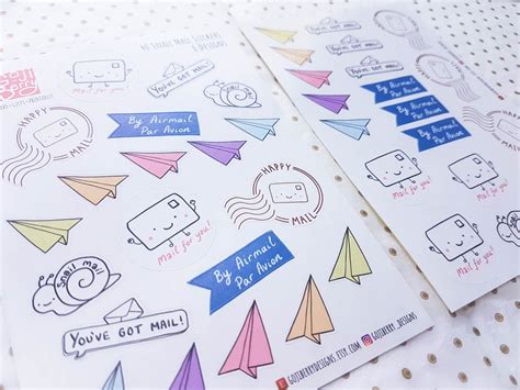 Snail Mail Stickers Pen Pal Sticker Paper Plane Sticker - Etsy UK