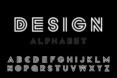 Modern designer font, striped letters