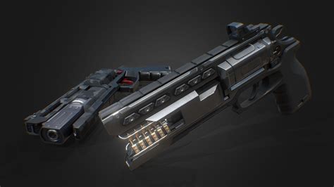 Sci-fi revolver - Download Free 3D model by Ramhat [f6bd1cb] - Sketchfab