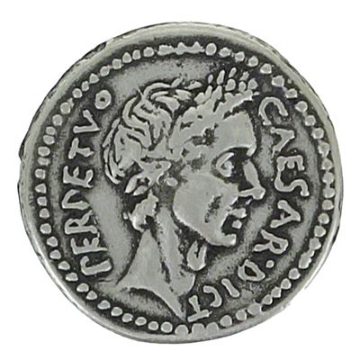 Julius Caesar Roman Imperatorial AR Denarius Coin