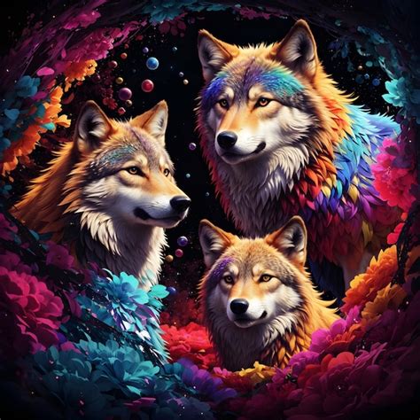 Premium AI Image | wolves family image